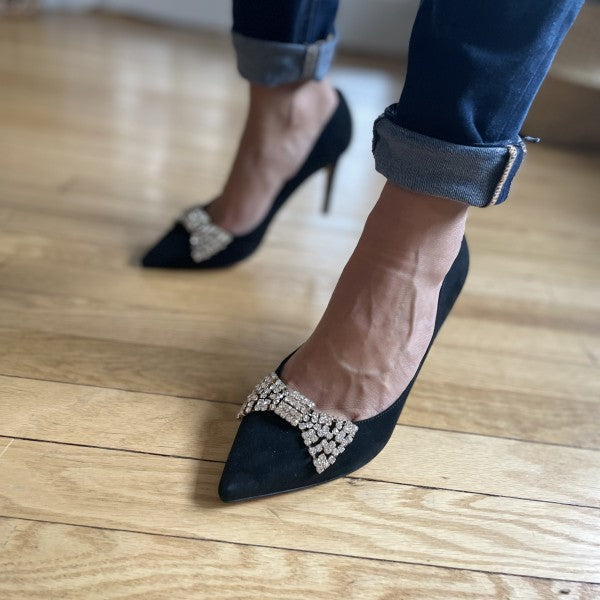 KATE SPADE Pointy Pumps with diamante Bow Size 38