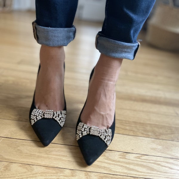 KATE SPADE Pointy Pumps with diamante Bow Size 38
