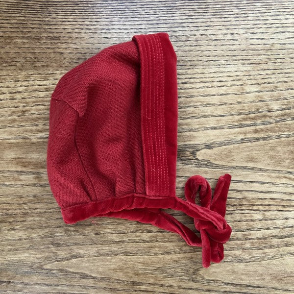 BBZ CREACIONES Red Girl Coat Wool Blend & Hat / 12M