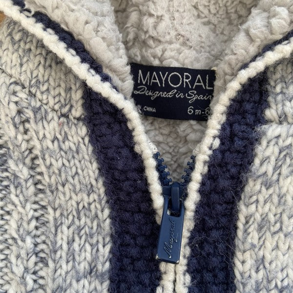 MAYORAL Zipped Cardigan with hood / 6M