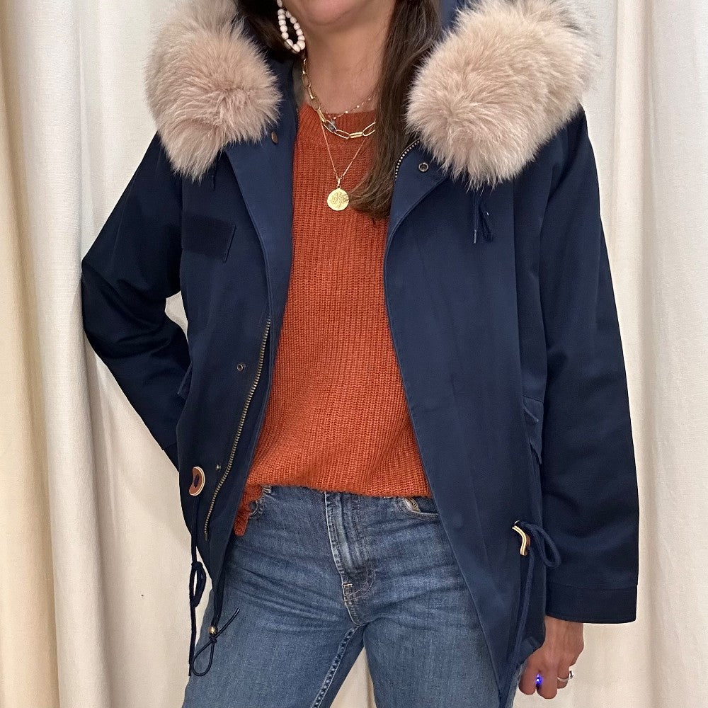 AVAJRIS Rabbit Fur Lined Parka / M