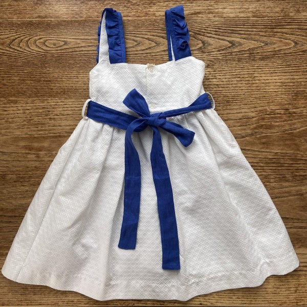 RAIXA Textured Dress White Cotton / 6Y