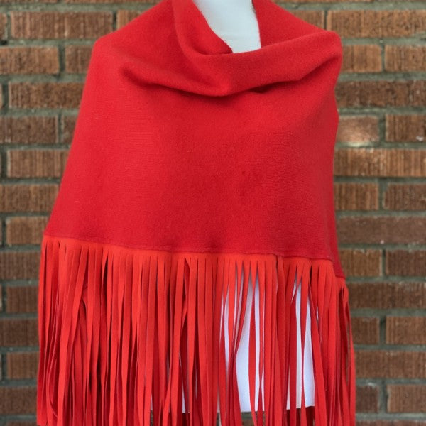 KAROBI Cashmere fringe poncho