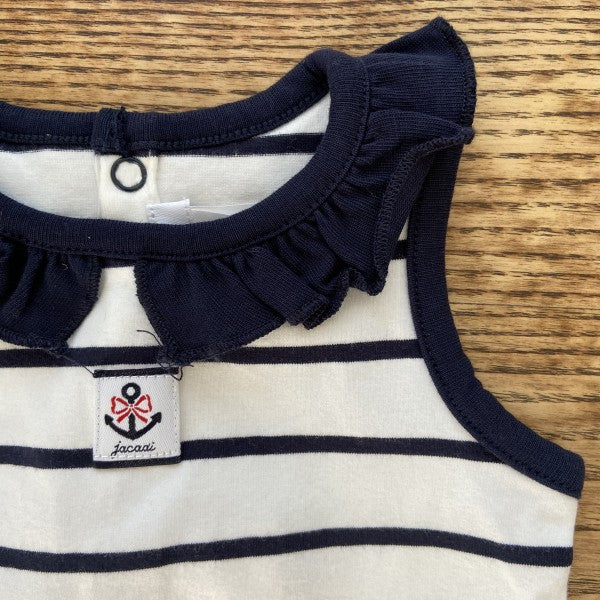 JACADI 2 Part Set Navy Style Top & Shorts / 6M