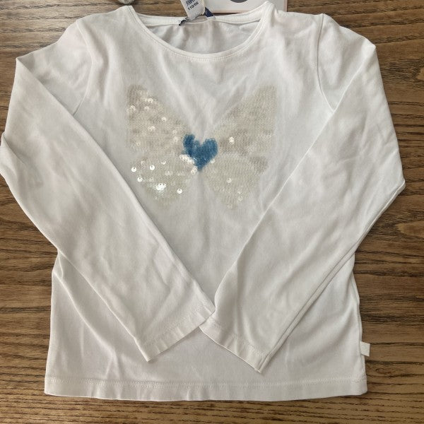 OKAIDI Set of 2 LS Butterfly Glitter Tshirt / 5Y