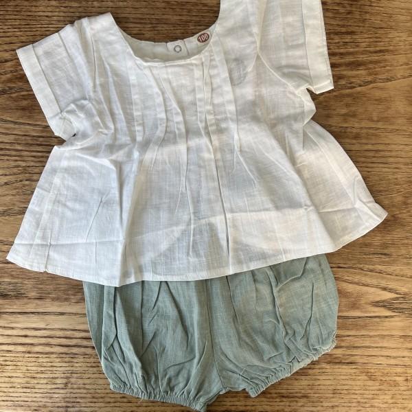 SET of Linen Blouse + Shorts / 3Y