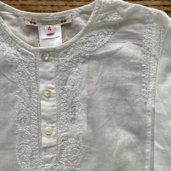 BONPOINT Embroidered Blouse LS / 4Y