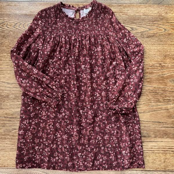 MNG LS Smocked Dress / 8Y
