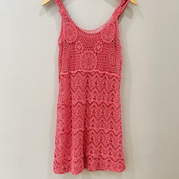 inc crochet dress INC Crochet Dress, Short Sleeves, Beige Pink Color, Size 8 Petite