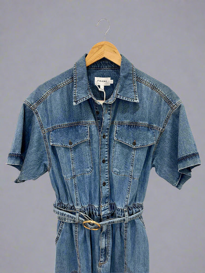 FRAME Arie Denim Jumpsuit / M