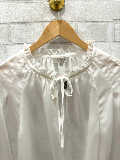 LAFAYETTE 148 LS Blouse with frills around the collar / XXL