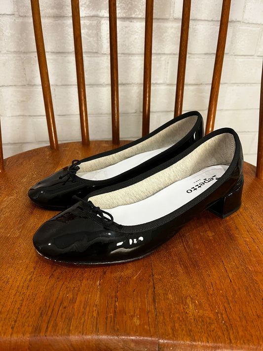 REPETTO Patent small heel ballet / US8.5-EU39