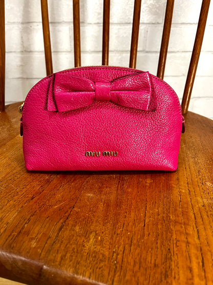 MIU MIU Leather small Pouch with Bow