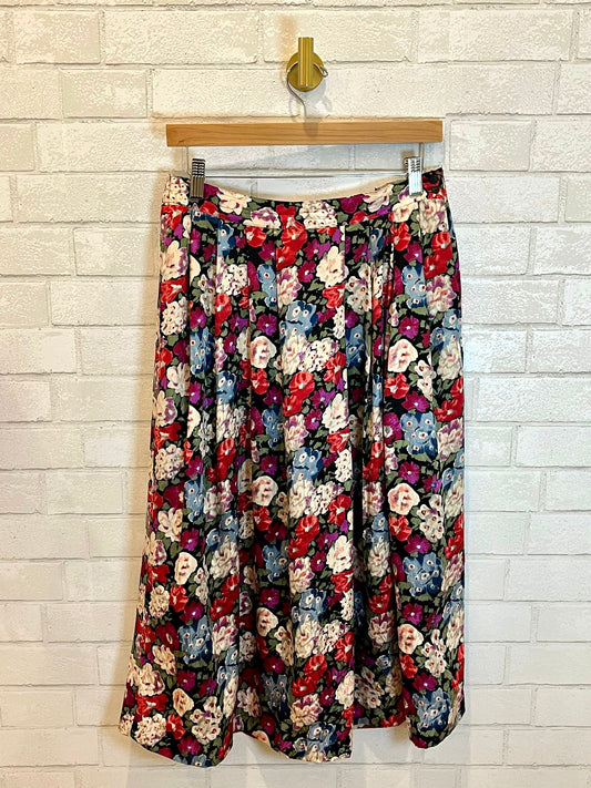 JERI SHERMAN Silk Midi Skirt Size L-US10