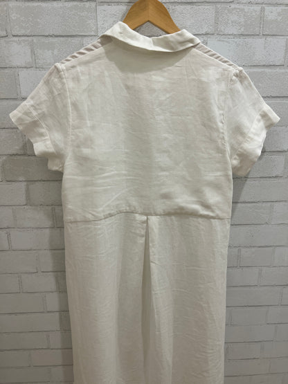 ZII ROPA Linen maxi shirt ss dress/ S