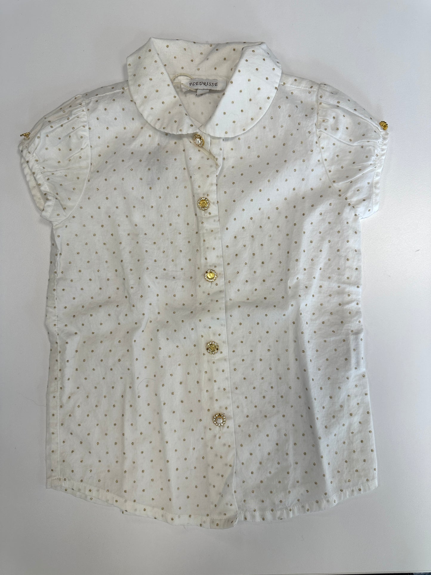 FLEURISSE Gold Buttons Blouse / SIZE 2Y