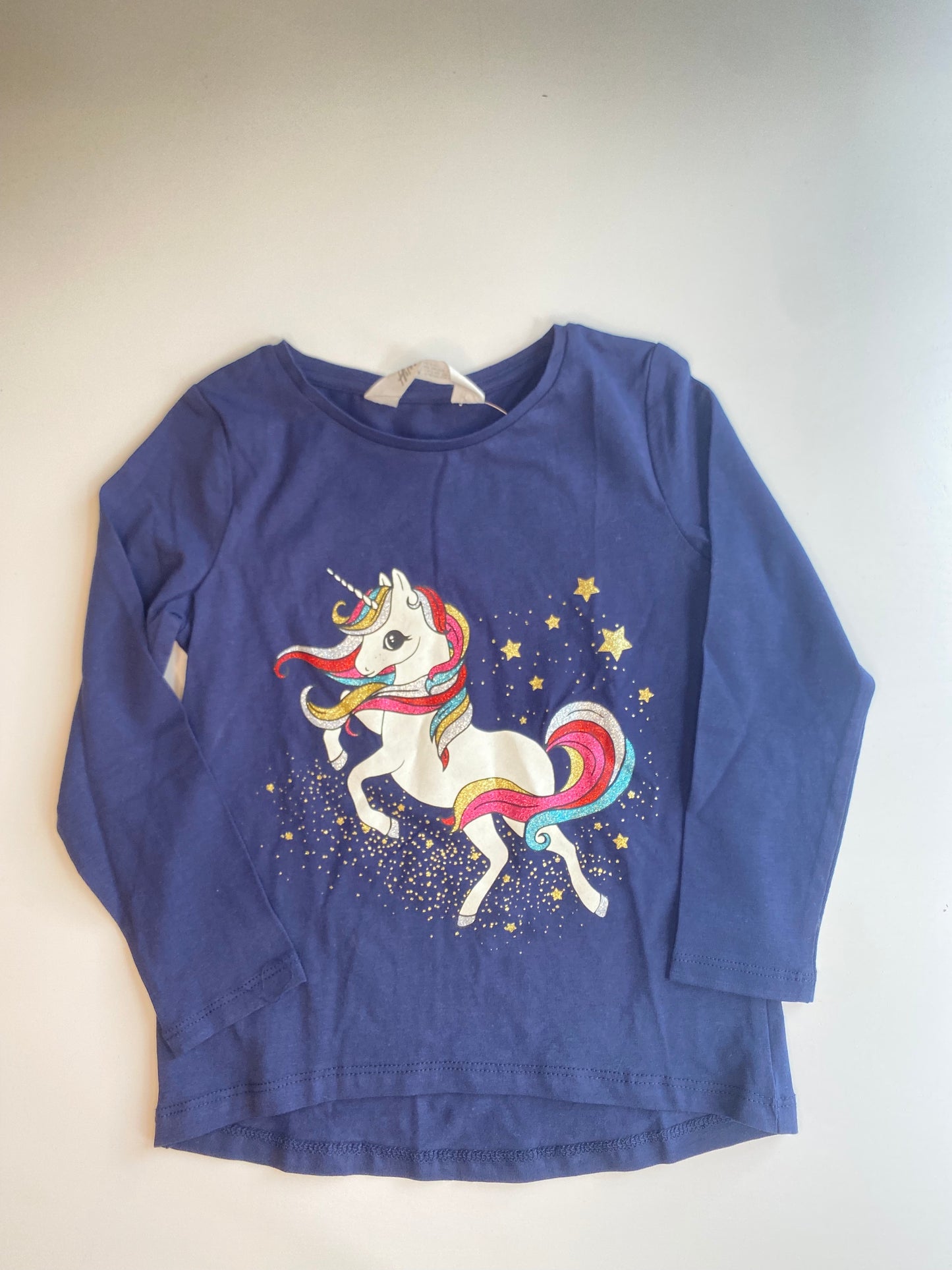 H&M ls unicorn tshirt/ 3-4y