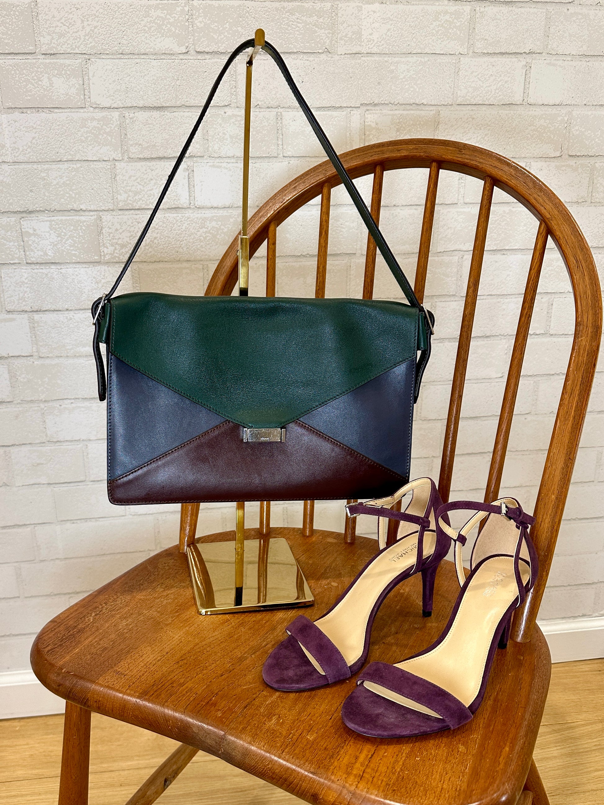 CELINE Diamond Shoulder Bag Leather Second Edition NY