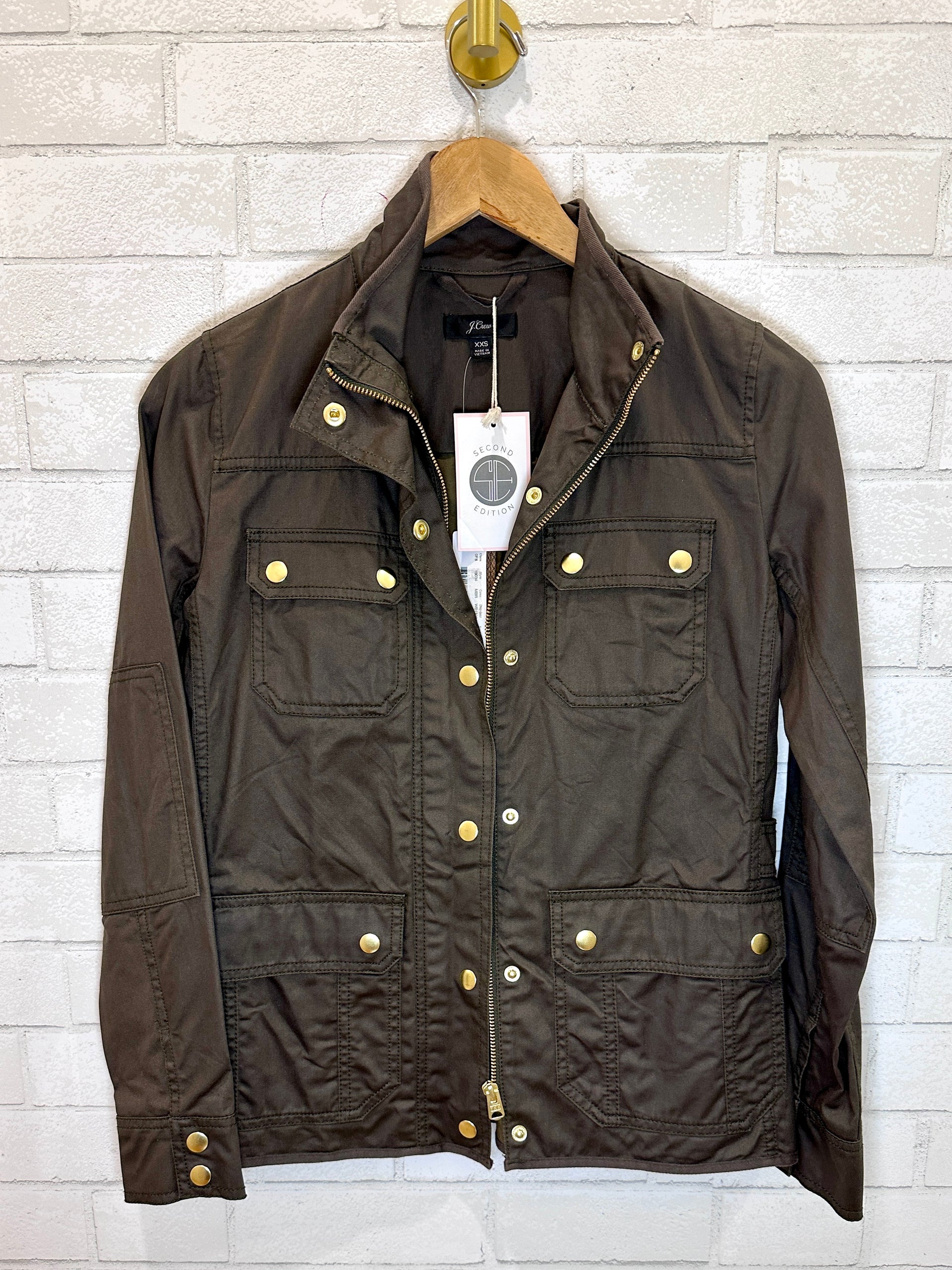 J CREW NWT Midi season Waxed Jacket Size XXS Second Edition NY