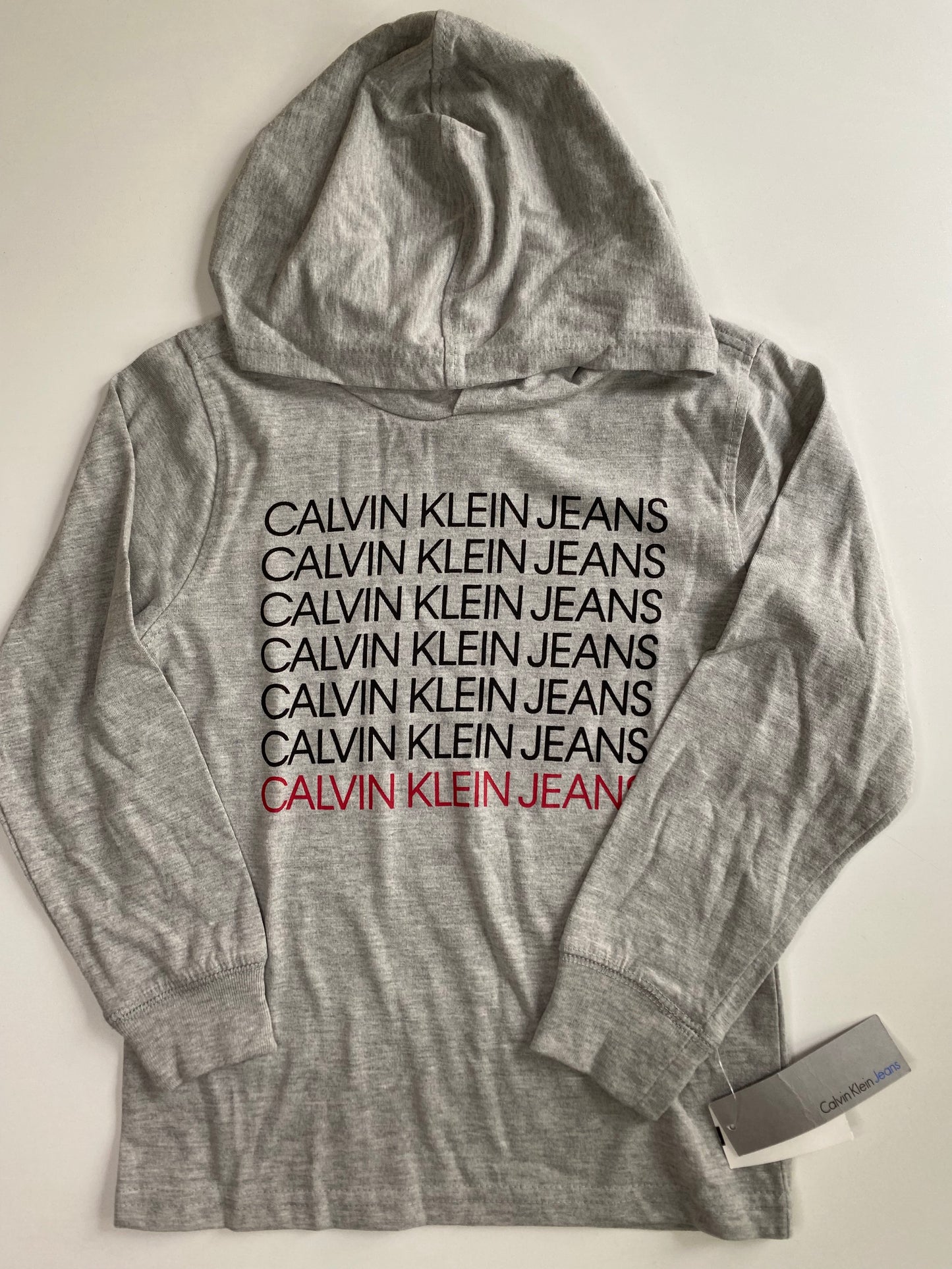 CALVIN KLEIN NWT LS Tee Shirt with Hoodie Size 5Y