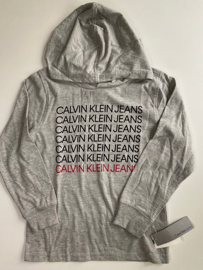 CALVIN KLEIN NWT LS Tee Shirt with Hoodie Size 5Y