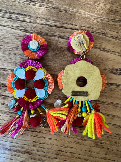RANJANA KAHN Clip earrings colorful Oversized