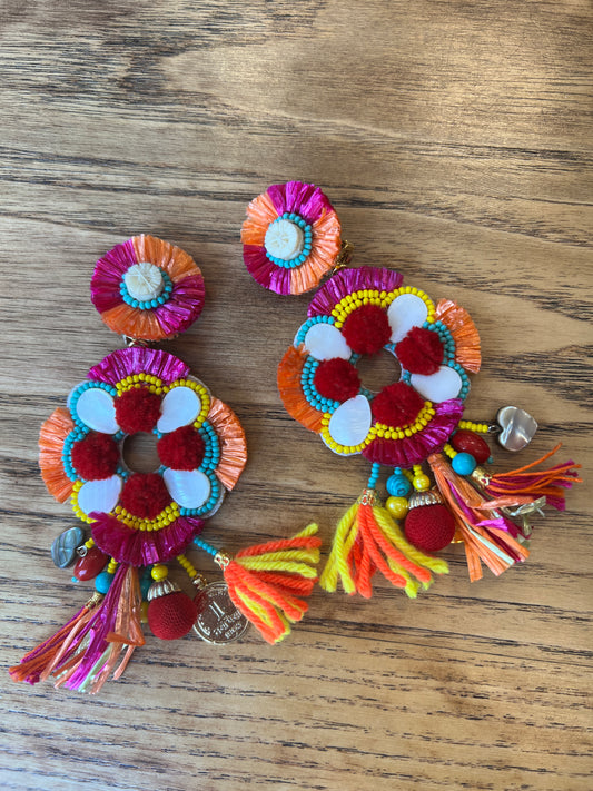 RANJANA KAHN Clip earrings colorful Oversized
