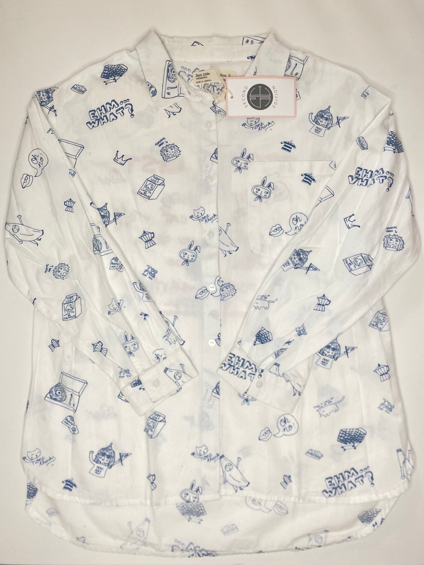 ZARA Buttoned Shirt To DO list LS / 9Y