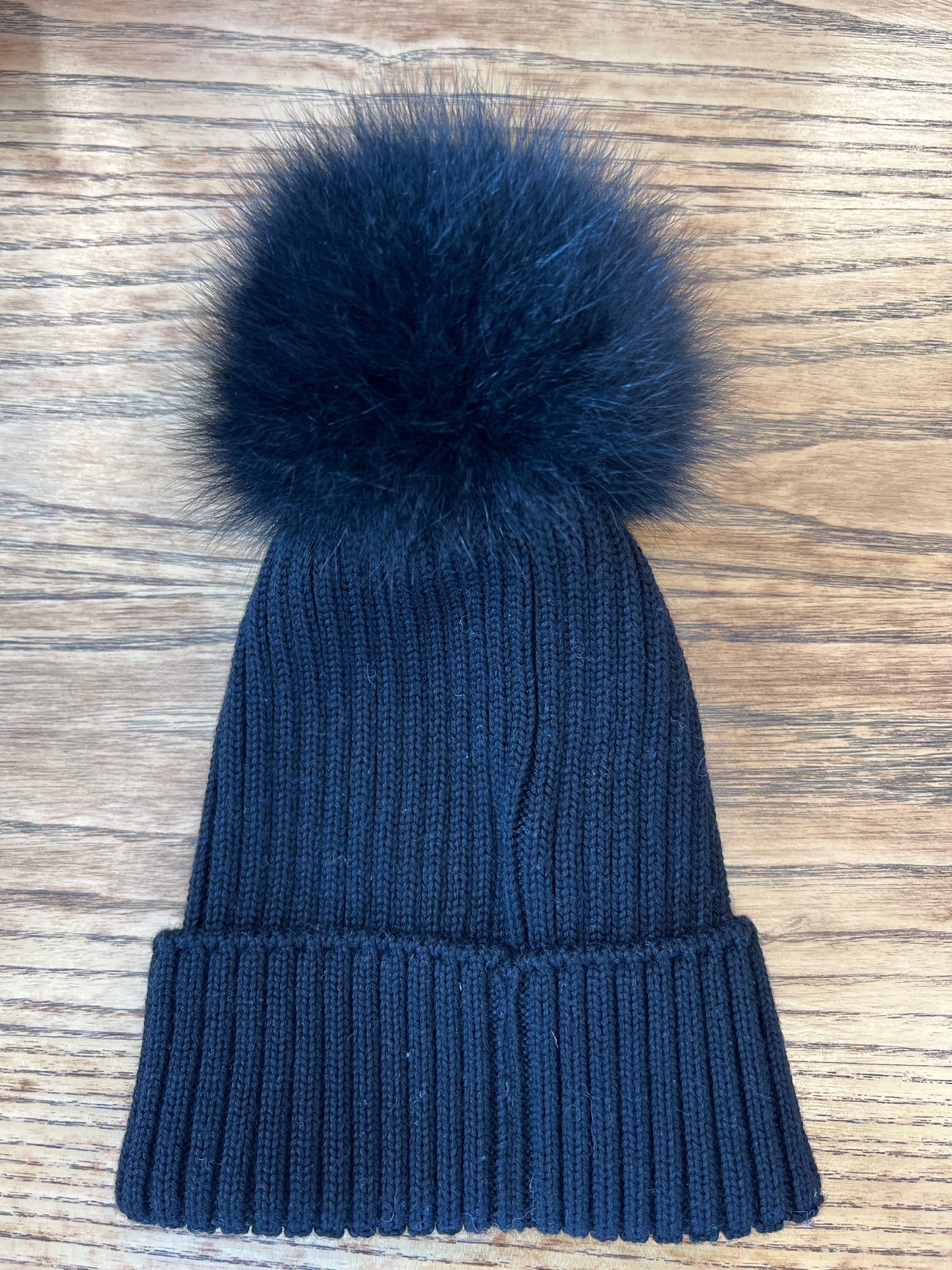 MONCLER pompom wool hat/ M-8Y