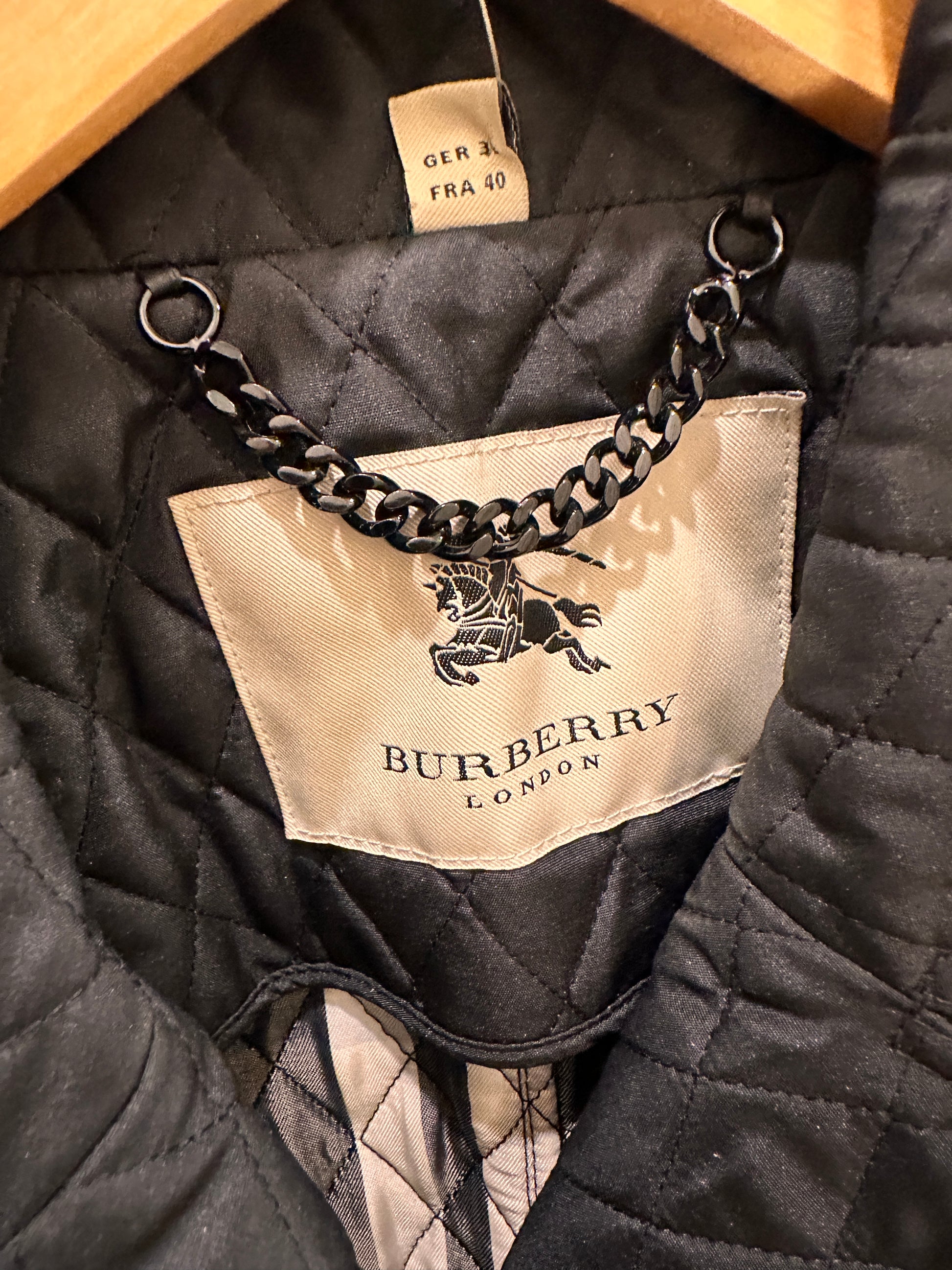 Burberry quilted top leather jacket