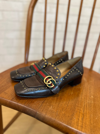 GUCCI GG studs loafers / US8.5-EU39