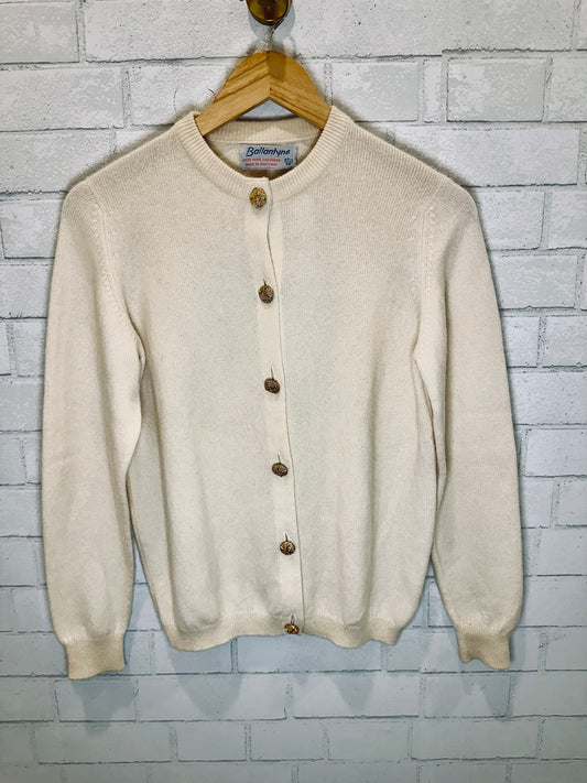 BALLANTYNE Cashmere Cardigan with gold Buttons / M