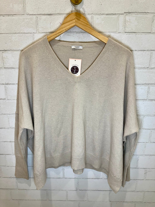 PESERICO Wool Thin V Neck Sweater / M