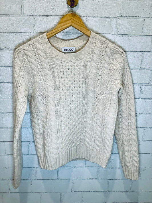 FILORO Cashmere Cable Knit Sweater / XS