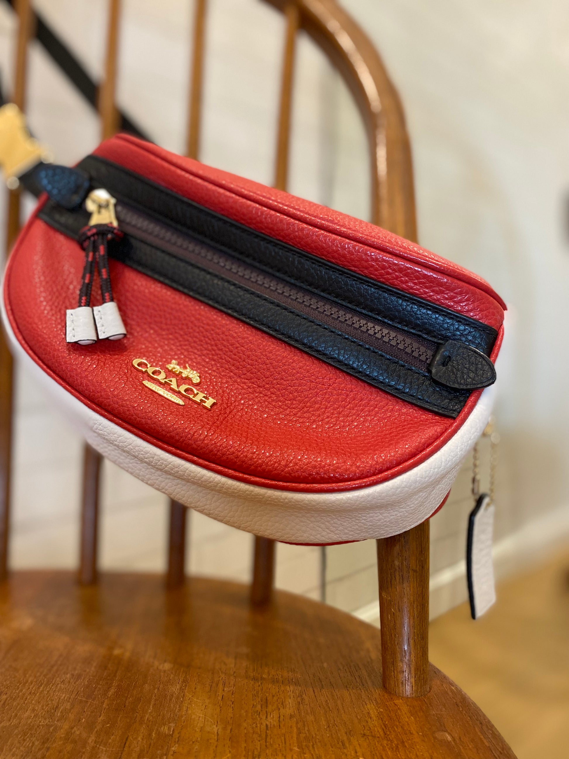 Coach red 2025 belt bag