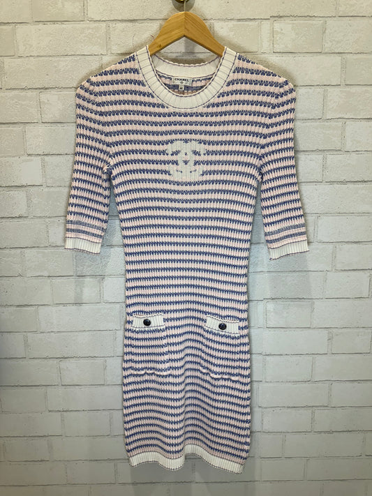 CHANEL Cotton Ribbed SS Dress / M-EU40