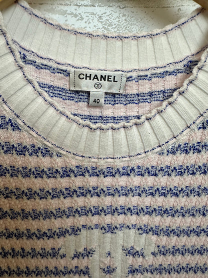 CHANEL Cotton Ribbed SS Dress / M-EU40