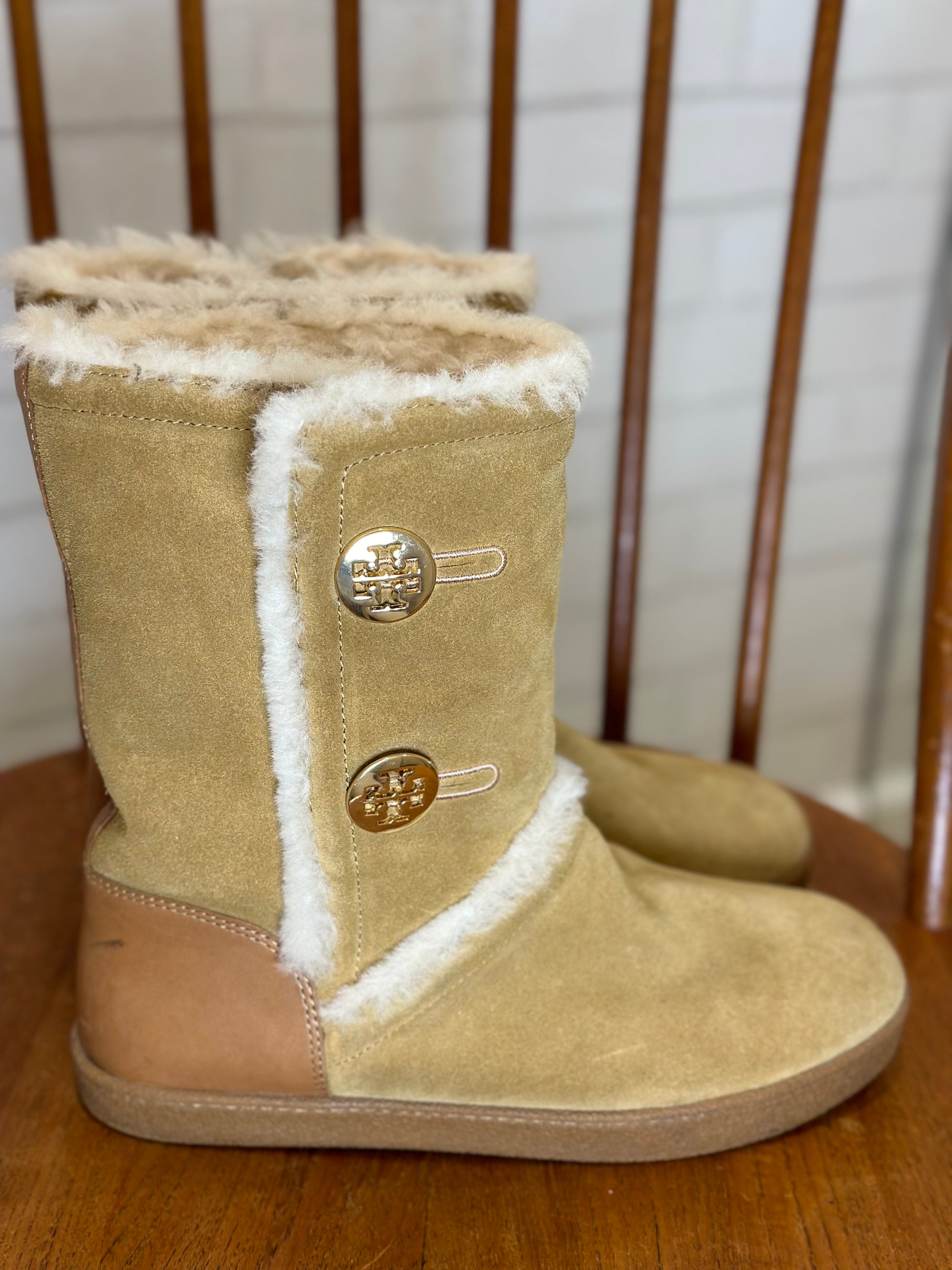 Tory burch fur lined boots best sale
