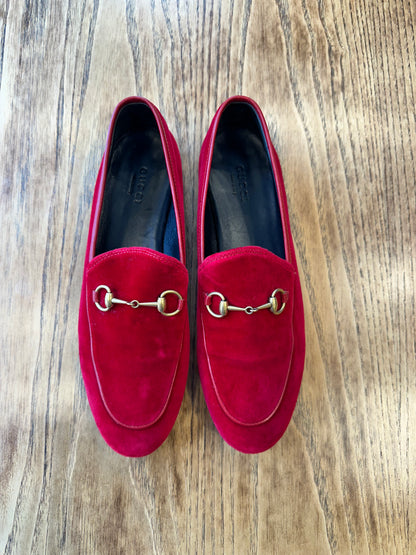 GUCCI velvet horsebit loafers / US8-EU38.5