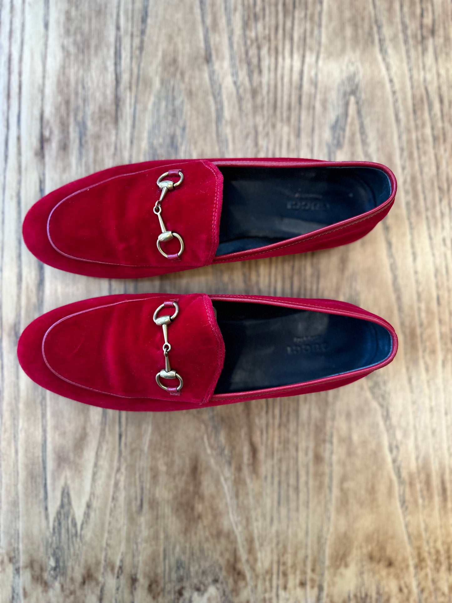 GUCCI velvet horsebit loafers / US8-EU38.5