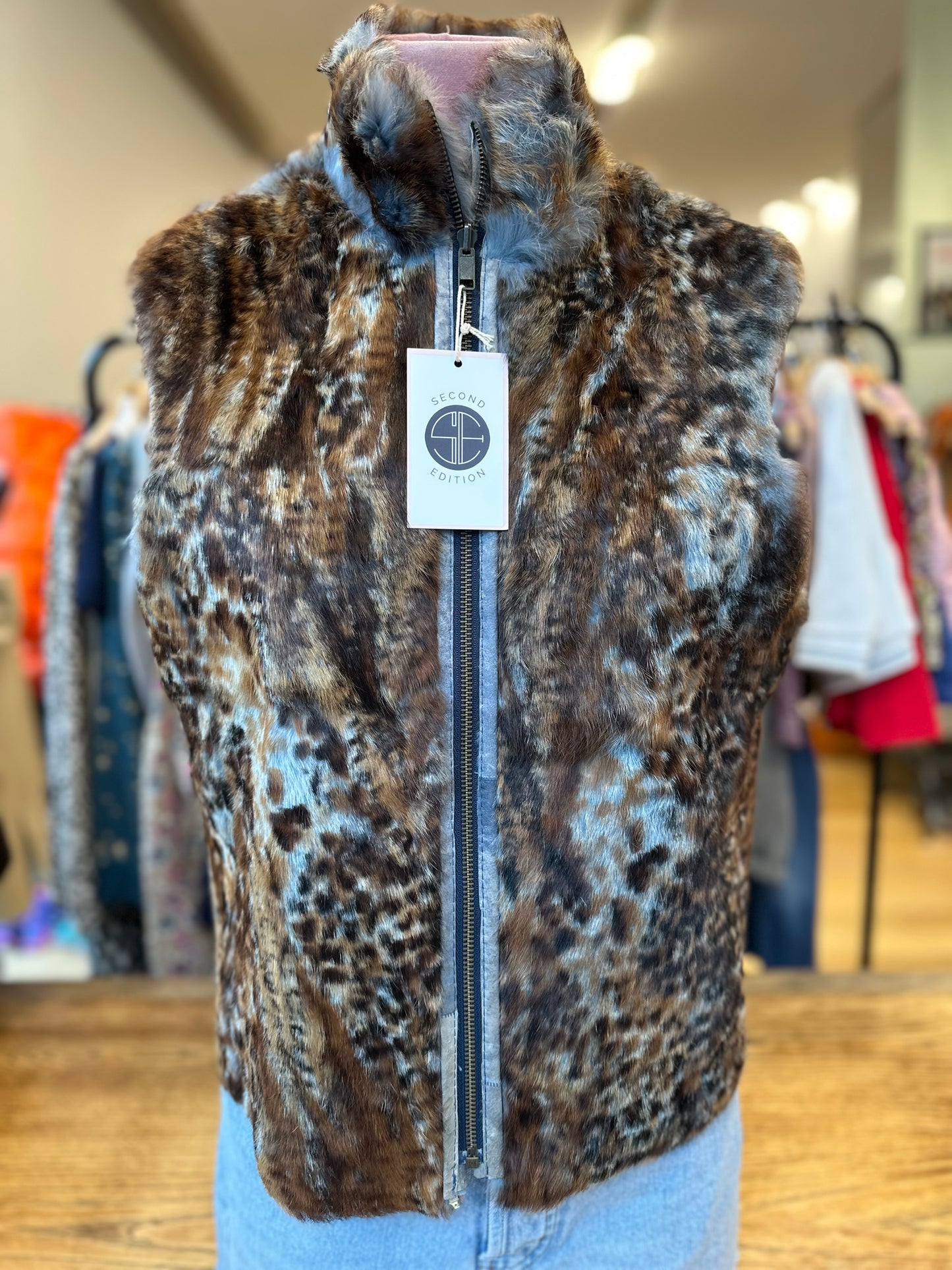 NO BRAND Reversible Fur Vest / S