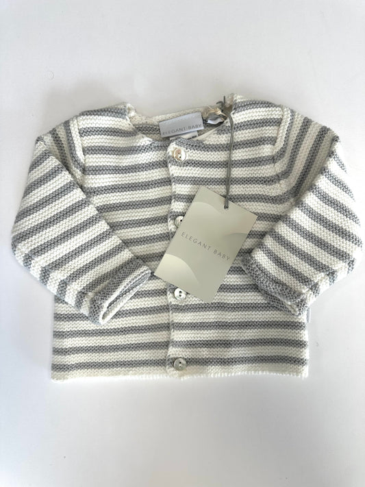 ELEGANT BABY NWT garner stitch cardigan/6m