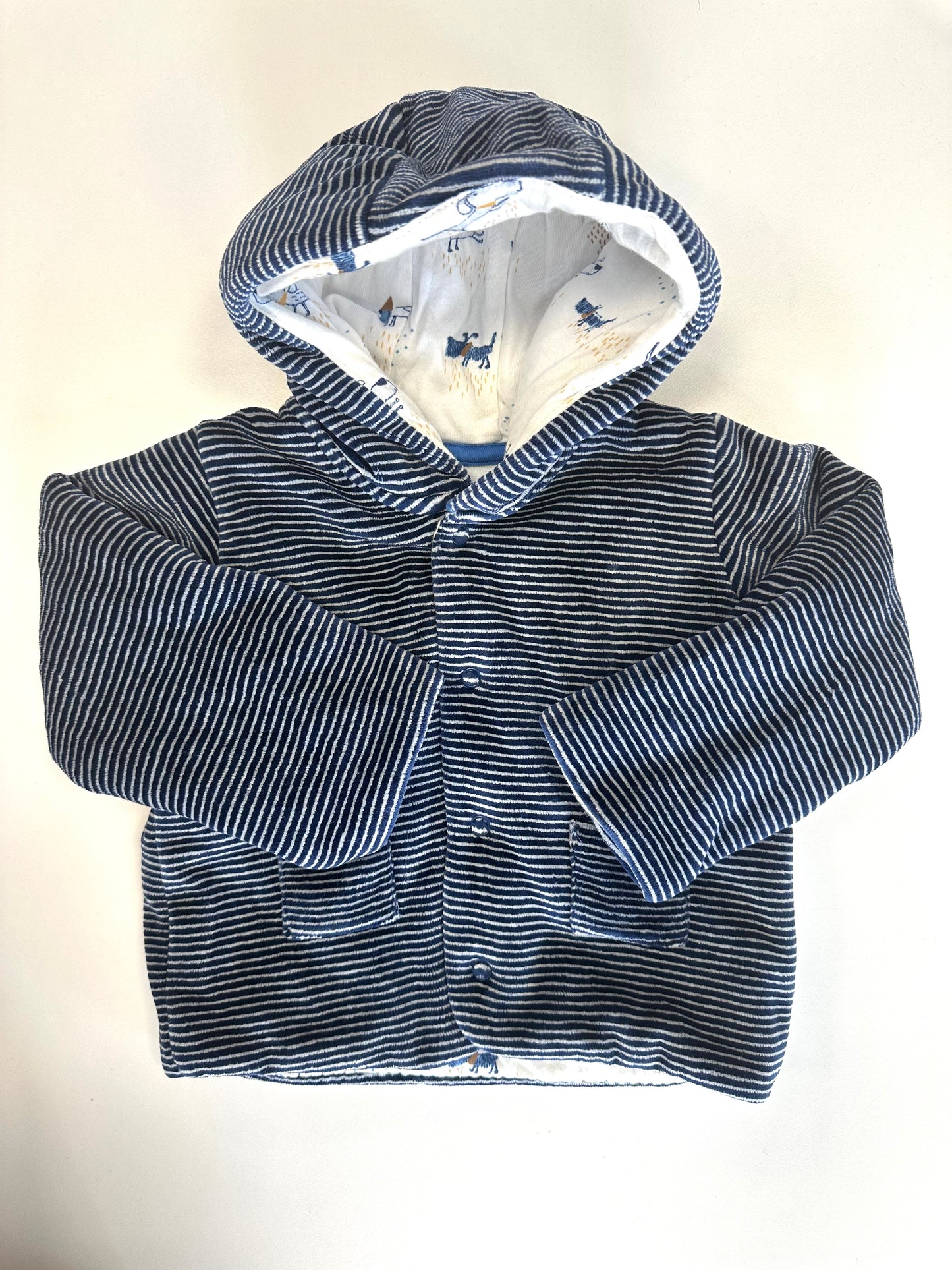 M&S fleece hoodie cardigan  / 3-6M