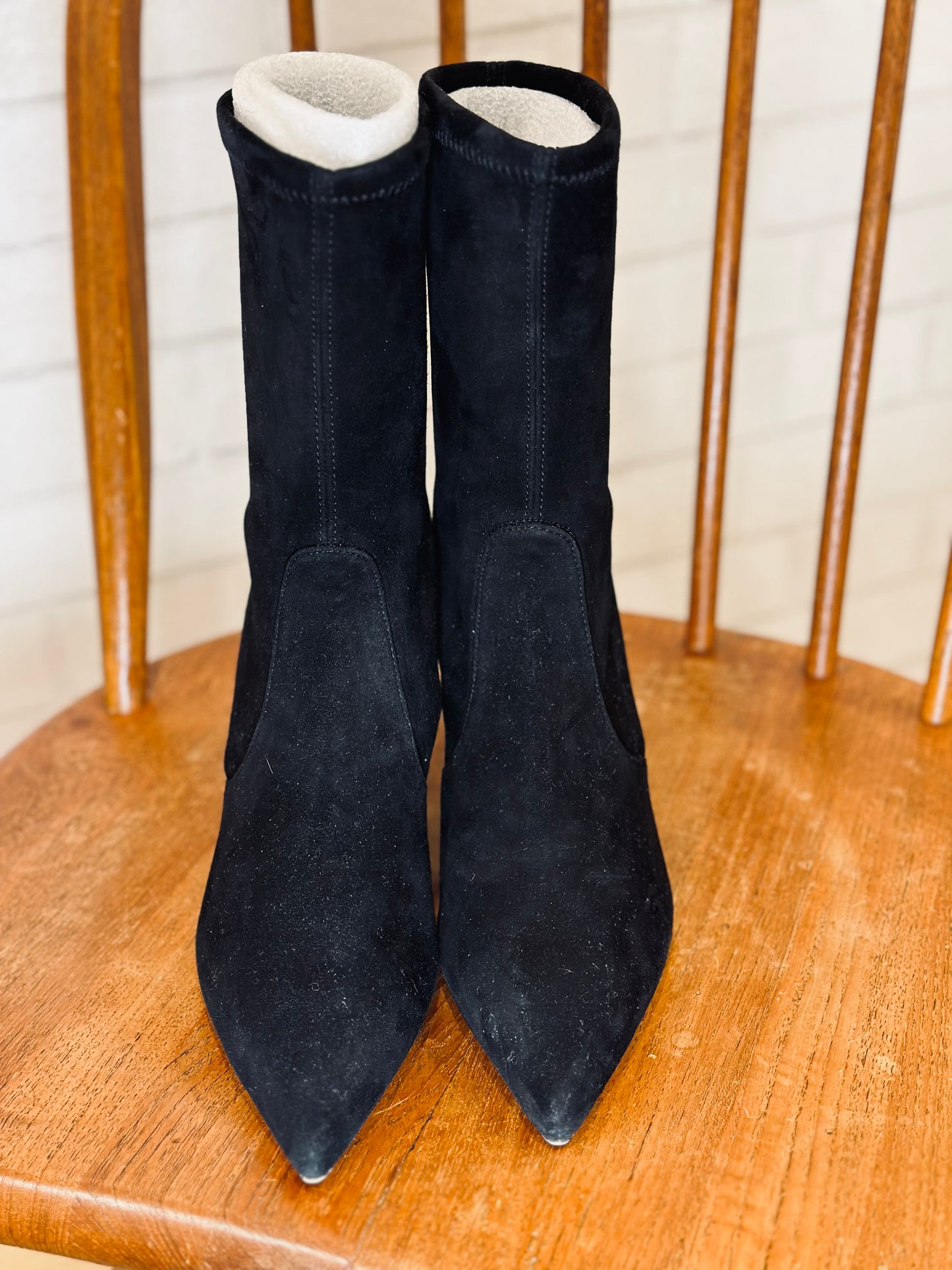 STUART WEITZMAN New Cling Black Suede Mid calf Boots / US8.5-EU39