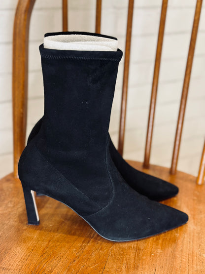 STUART WEITZMAN New Cling Black Suede Mid calf Boots / US8.5-EU39