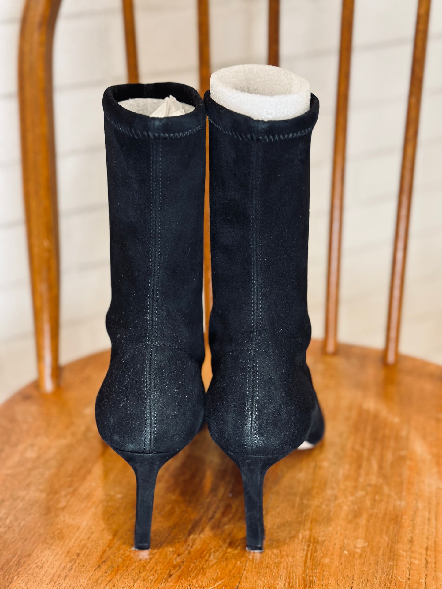 STUART WEITZMAN New Cling Black Suede Mid calf Boots / US8.5-EU39