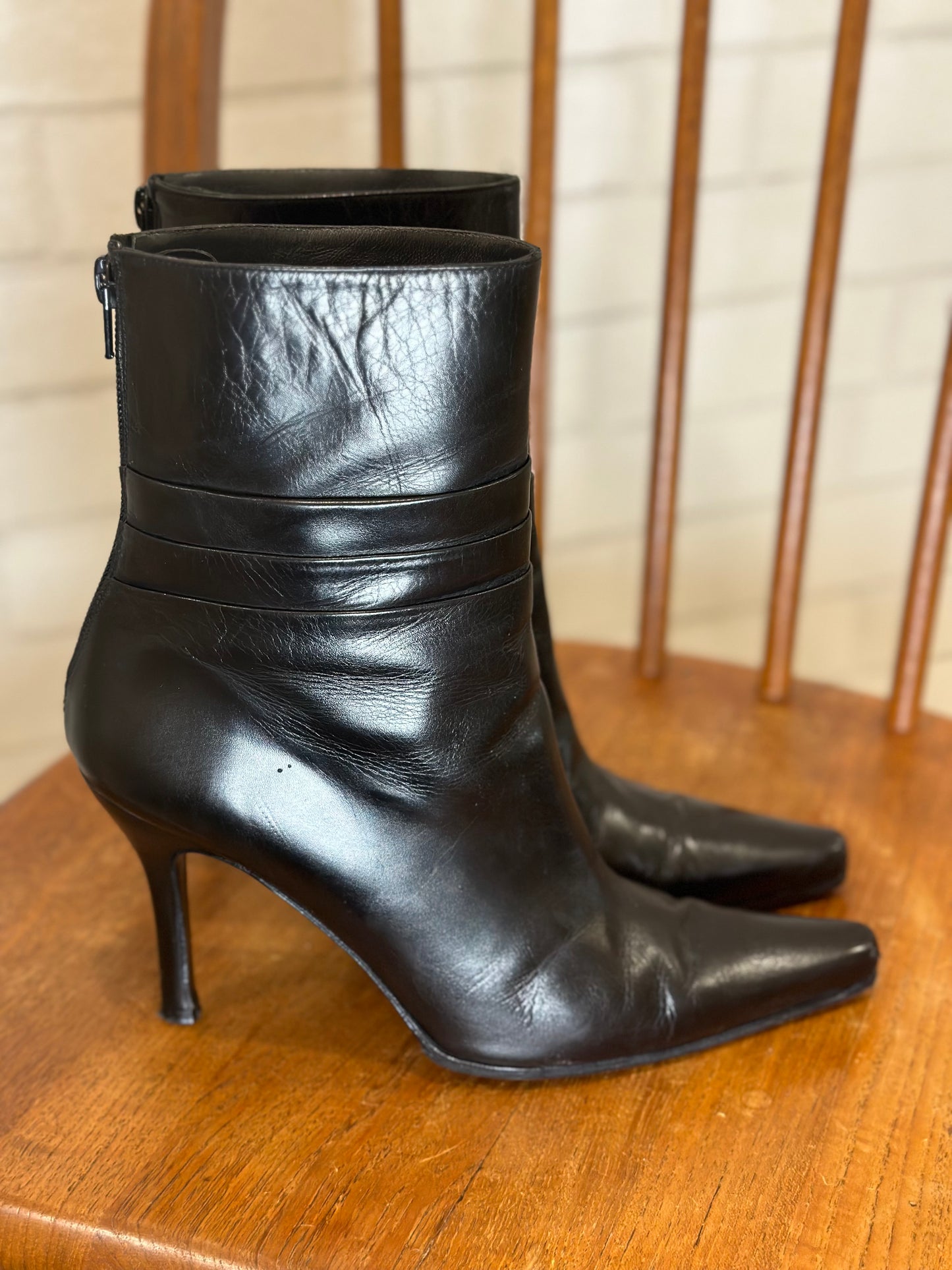 STUART WEITZMAN High Heel Leather Ankle Boots / US8.5-EU39