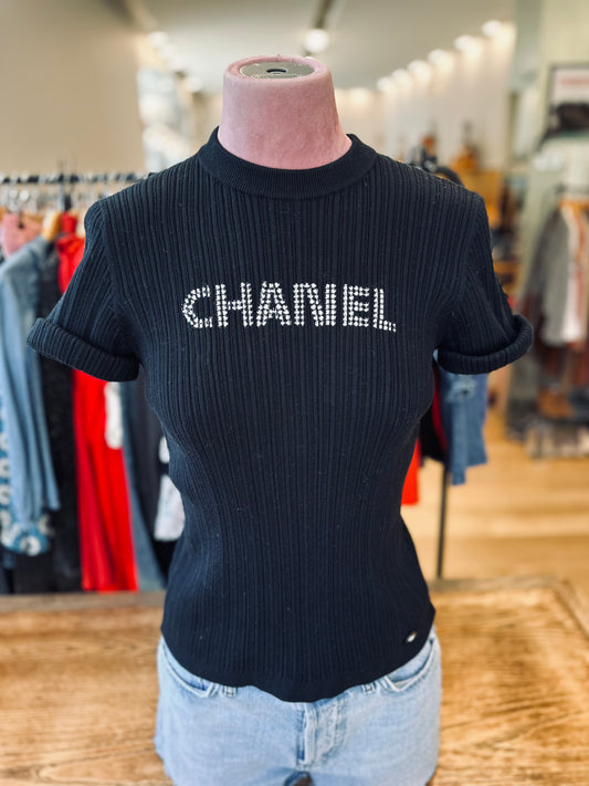 CHANEL SS Ribbed Cotton Sweater / S-EU36