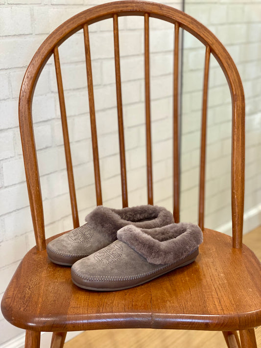 TORY BURCH suede fur slippers/ 7-37