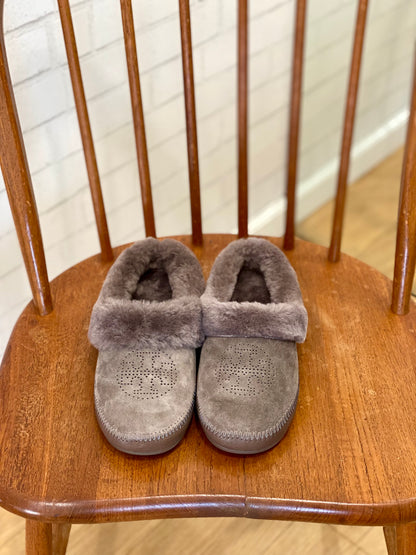 TORY BURCH suede fur slippers/ 7-37